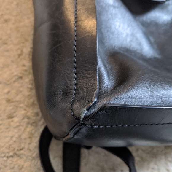 Loeffler Randall black leather backpack - Picture 6 of 7